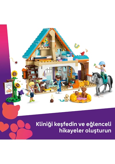 LEGO® Friends At ve Evcil Hayvan Veteriner Kliniği 42651 - 7 Yaş ve Üzeri Çocuklar için Yaratıcı Oyuncak Yapım Seti (428 Parça)