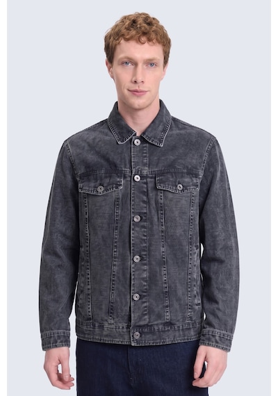 Hatemoğlu Siyah Slim Fit Bebe Yaka Kot Ceket