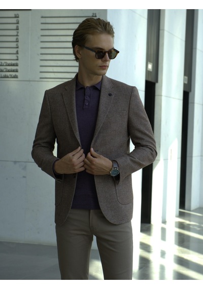 Erkek Yün Ceket Mono Yaka Üstten Torba Cep Çift Yırtmaçlı Slim Fit Ceket Ncs Jeans 4002-Kiremit Erkek Yün Ceket Mono Yaka Üstten Torba Cep Çift Yırtmaçlı Slim Fit Ceket Ncs Jeans 4002-Kiremit