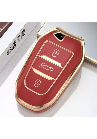 Citroen Uyumlu C4 C5 C3 AİRCROSS TPU ANAHTAR KILIFI KIRMIZI