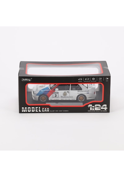 1:24 Ölçek Sesli Işıklı 4 Kapısı Kaput Ve Bagajı Açılan Stantlı Model Araç Dekalli Beyaz