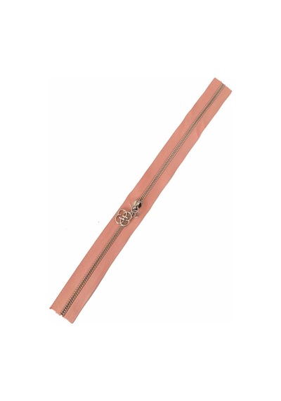 Angel Çanta Aksesuar Başlıklı Fermuar 30 Cm Gümüş Metal Somon