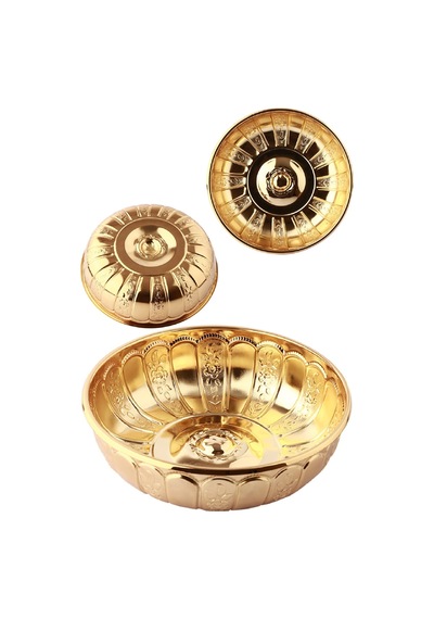 Biterse Otantik Osmanlı Motifli Hamam Tası - Altın Sarısı Altın