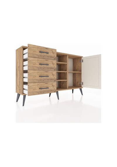 Arges Konsol 4 Raflı 4 Çekmeceli Tek Kapaklı 132x30x83 Çam-aytaşı/çam Aytaşı/çam Arges Konsol 4 Raflı 4 Çekmeceli Tek Kapaklı 132x30x83 Çam-aytaşı/çam Aytaşı/çam