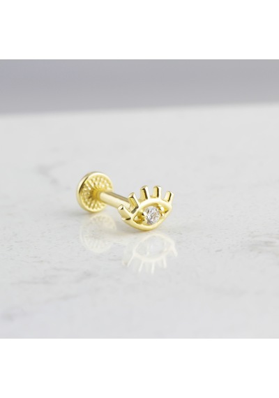 Glorria Altın Göz Tragus Piercing Çok Renkli