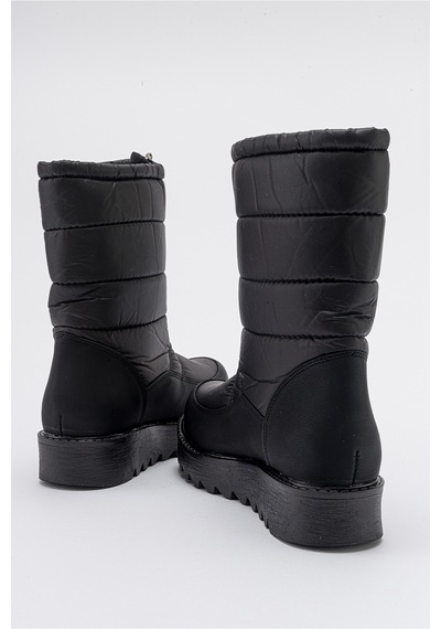 Luvishoes Vay Siyah Fermuarlı Kadın Kar Botu Siyah