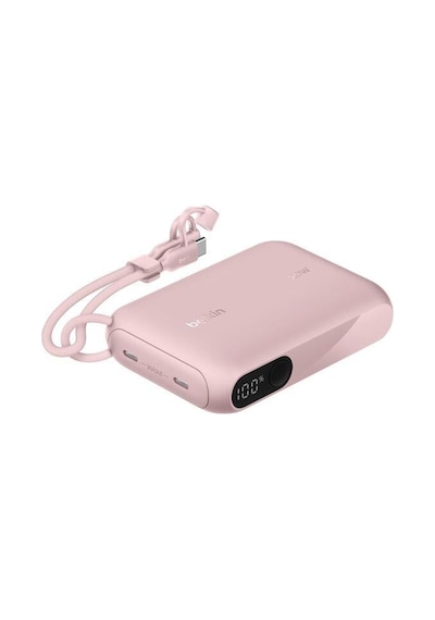 Belkin Bpb027hqpk Boostcharge 10.000 Mah 20w Usb-c Powerbank Dijital Göstergeli Taşınabilir Şarj Cihazı - Pembe Siyah