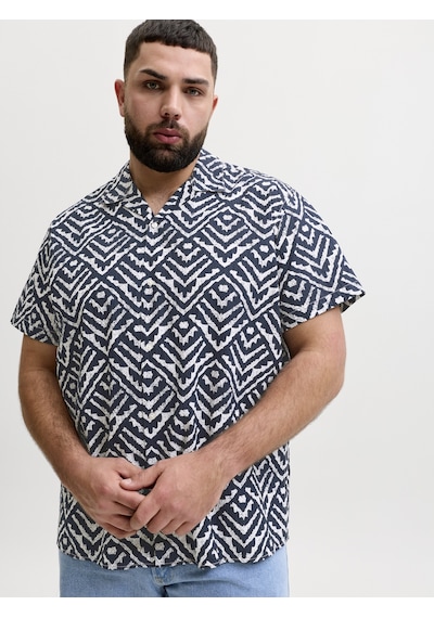 Jack & Jones Büyük Beden Resort Yaka Kisa Kollu Gömlek - Milo - 12290786 Sky Captain