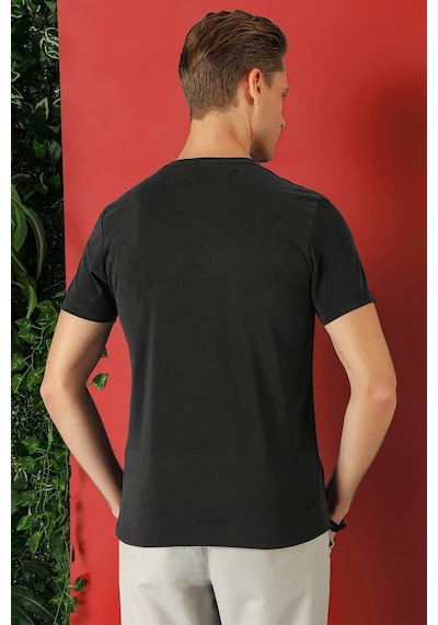 Efor Slim Fit Bisiklet Yaka %100 Pamuk Antrasit Tişört Ts 878 Antrasit