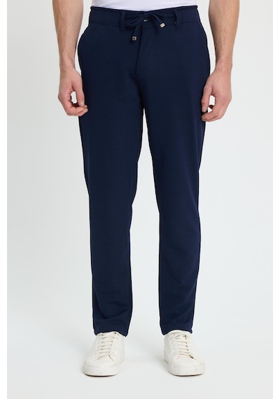 Tudors Erkek Slim Fit Dar Kesim Beli Lastikli Bağcık Detaylı Lacivert Pantolon-41666 Tudors Erkek Slim Fit Dar Kesim Beli Lastikli Bağcık Detaylı Lacivert Pantolon-41666