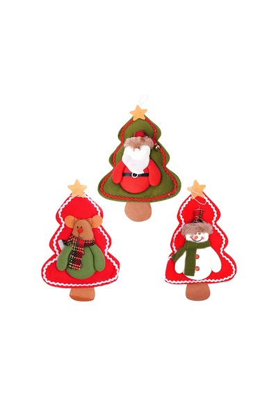 Yılbaşı Çam Ağaçlı Noel Baba - Kardan Adam - Geyik Süs Seti