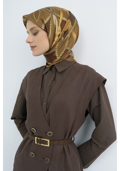 Armine Saf İpek Sura Eşarp-2026 İlkbahar-yaz- 953100d Kahve-taba