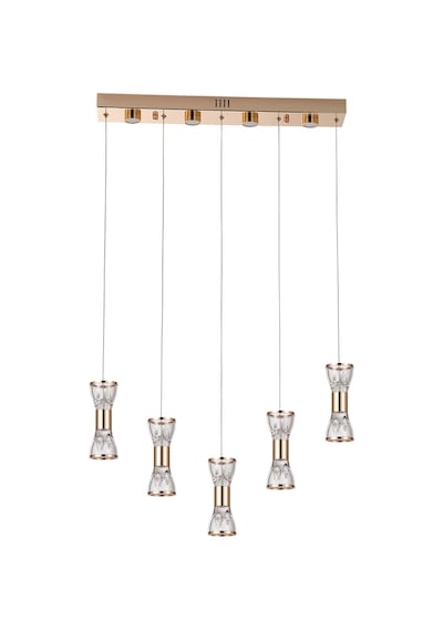 Sayen 5'li Sıralı Gold Sarkıt Led Avize
