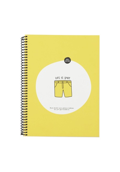 80 Yaprak Kareli Hafif Kağıt Stickerli Defter, Şort, 18.5x25cm Çok Renkli
