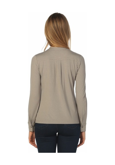 Bulalgiy Kadın Vizon Puantiyeli Bluz - Bga694800