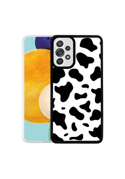 Zore Samsung Galaxy Uyumlu A72 Kılıf Omsy M-fit Desenli Kapak - Cow No1