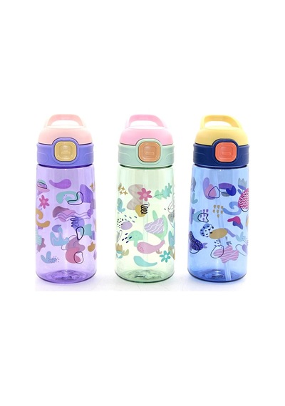 Renkli Pipetli Suluk 600 Ml Bpa İçermez Spr2968 Çok Renkli