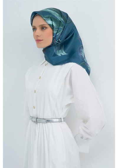 Armine İpek Eşarp 2026 Yaz - 9506-52 Kot Mavisi Twill