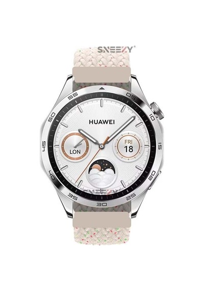 Sneezy Huawei Watch Gt5 46mm İle Uyumlu 22mm Metal Klips Solo Fiberlink Örgü Kordon