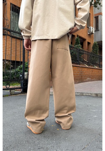Flaw Bel Lastikli Baggy Gabardin Pantolon Vizon VİZON