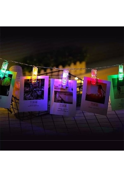 Renkli Işıklı Mandallı Fotoğraf Albümü 10 Lu - Rgb Gün Işığı