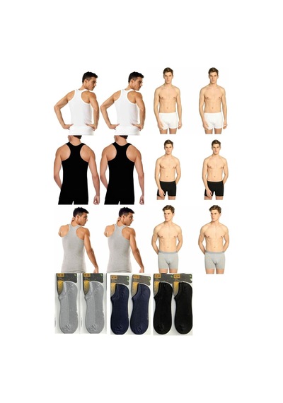 Tutku 6 Lı Erkek Ribanalı Likralı Sporcu Rambo Atlet-boxer-bambu Çorap Set 001