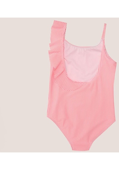 Deep Beach Coral Beyaz Çok Renkli Fırfırlı Kız Çocuk Mayo Db200791cm 001