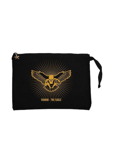 Khabib the Eagle by Sapto Siyah Clutch Cüzdan / El Çantası Siyah