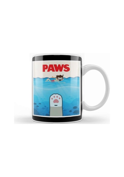 Jaws Parody Paws Jaws Poster Parody Kupa Bardak Porselen Karışık