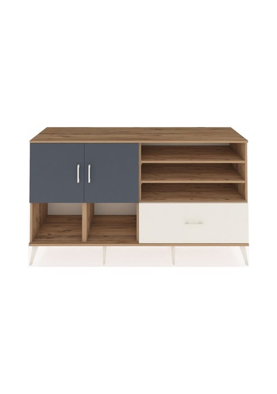 Kronos Konsol 7 Raflı Tek Çekmeceli 2 Kapaklı 176x59x99 Çam-antra Çam-antrasit/aytaşı