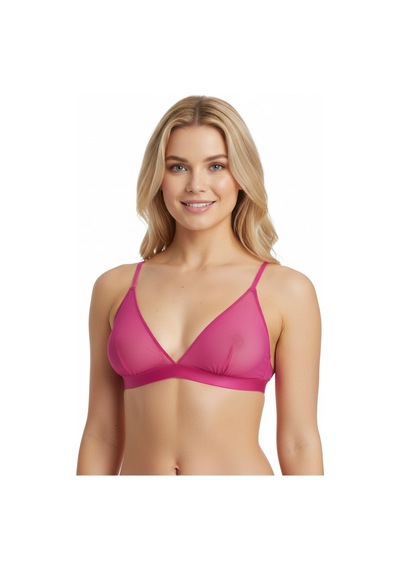 Bonbon Kadın Tül Transparan Balensiz Pembe Renk Spor Sütyen Bb2098 Pembe