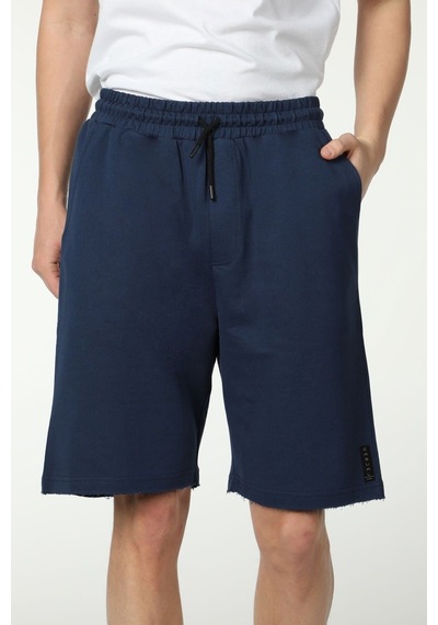 Defys Erkek Paça Ve Etiket Detaylı Cepli Regular Fit Şort İndigo - 527885669 İndigo