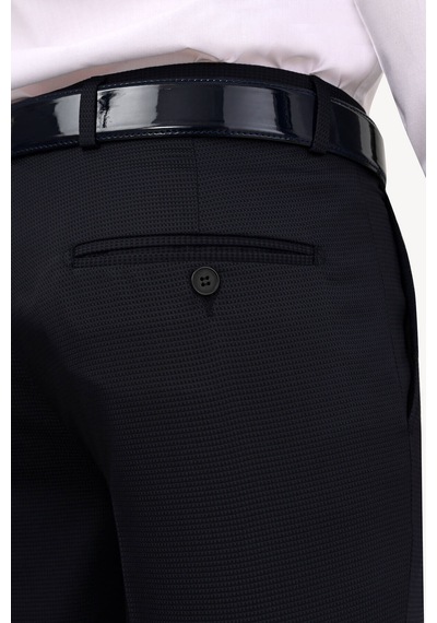 Ysf Erkek Lacivert Slim Fit Yelekli Çıkma Şal Yaka Damatlık