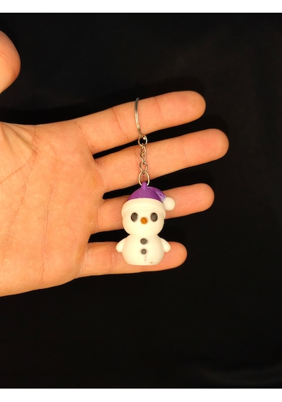 Mini Kardan Adam Anahtarlık Şık Minik Model Beyaz