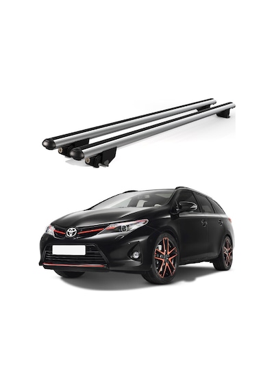 Kanca Toyota Auris Touring 2013 Ve Sonrası Uyumlu Gri Kilitli Ara Atkı 110cm Port Bagaj Tavan Barı