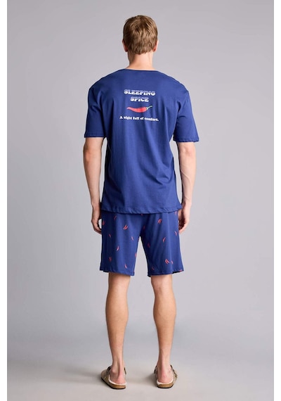 Defacto %100 Pamuk New Regular Fıt Kısa Kollu 2li İndigo Şortlu Pijama Takımı I0686ax26hsın42 İndigo-ın42 Defacto %100 Pamuk New Regular Fıt Kısa Kollu 2li İndigo Şortlu Pijama Takımı I0686ax26hsın42 İndigo-ın42