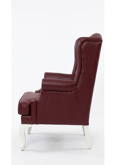 Crown Chester Klasik Ahşap Berjer Beyaz