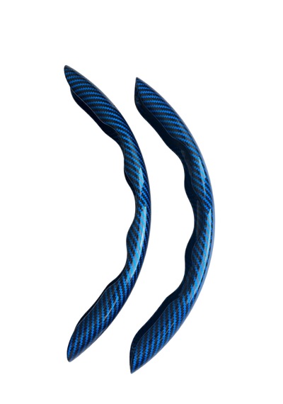 Karbon Fiber Direksiyon Kılıfı Direksiyon Koruyucu Kılıf Mavi - Siyah