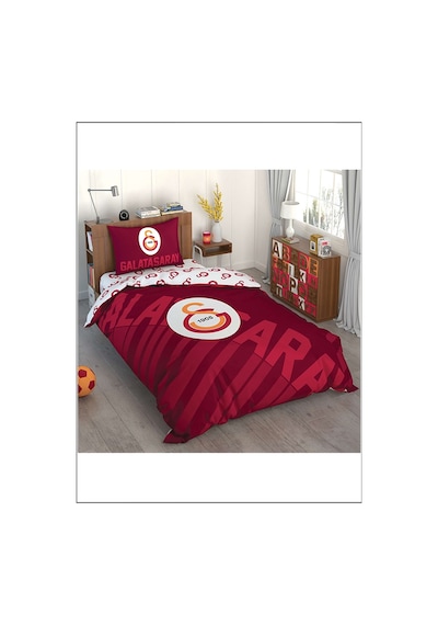 Taç Lisanslı Nevresim Takımı Galatasaray Kırmızı Logo Tek Kişilik