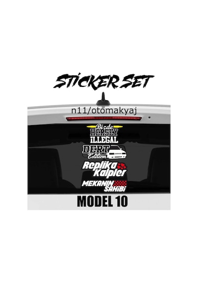 Arka Cam Yazı Sticker Espirili Büyük Boy Oto Araba Cam Sticker