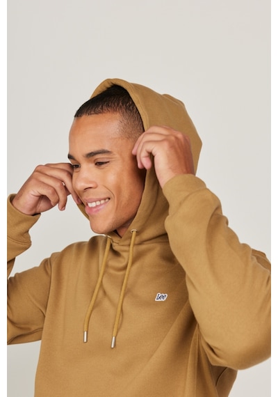 Lee Regular Fit Normal Kesim Pamuk Kapüşonlu İçi Polarlı Hardal Sweatshirt L80YRY84 Açık Kahverengi