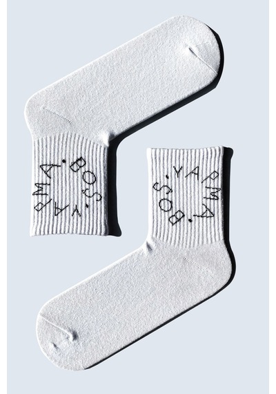 Carnaval Socks 7'li Yazılı Desenli Renkli Tasarım Çorap Seti Beyaz
