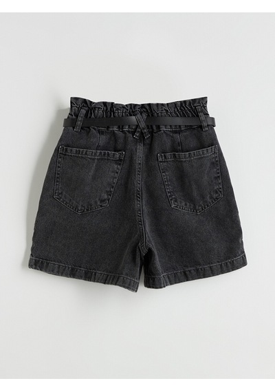 Lcw Jeans Gri Beli Kemerli Kadın Jean Şort