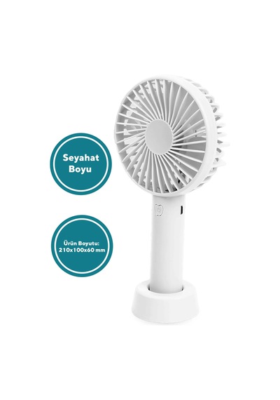 3 Kademeli Cep Boyu Sessiz Taşınabilir Mini Fan Usb Şarjlı Pervaneli Soğutucu Küçük El Vantilatörü Beyaz - 703264565