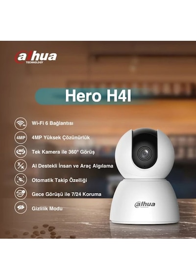 Dahua Hero H4ı Indoor 360 Hareketli, Gece Görüşlü, Akıllı Takipli Güvenlik Kamerası