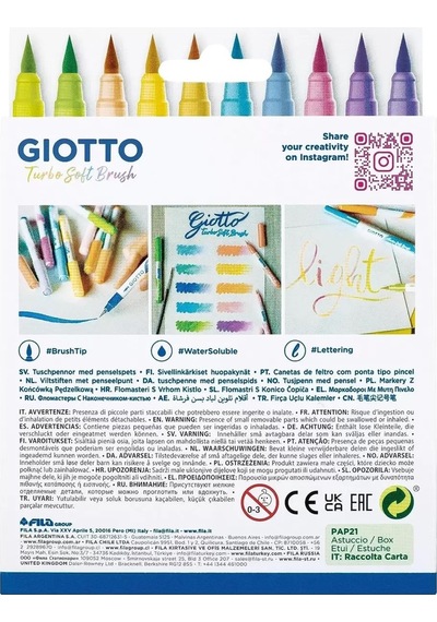 Giotto Turbo Soft Brush 10 Pastel Renk