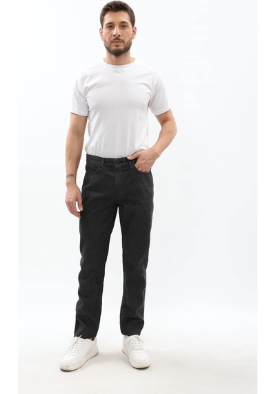Erkek Regular Fit Koyu Gri Jean Pantolon Gri