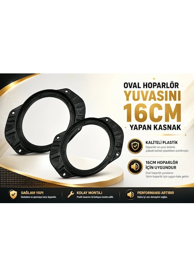 Oval Yani 6x9" Hoparlör Yerine 16 Cm Hoparlör Takma Kasnağı - Oval Hoparlör Yerine 16cm Hoparlör Ka