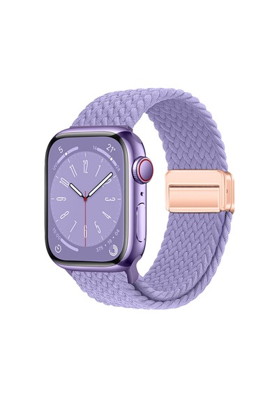 Watch 10 42mm Mkst Krd-134 Örgü Tasarımlı Hasır Kordon Strap Kayış - Mor