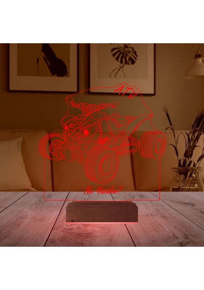 Luvivia Atv Outdoor Motor Tasarım Kişiye Özel 3d Lamba - Masa Gece Lambası Şeffaf